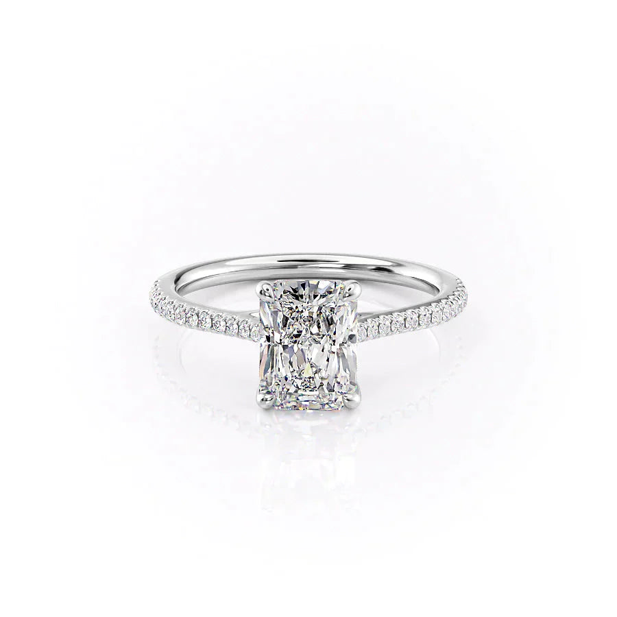 The Pave Lexie Set With A 2.5 Carat Radiant Lab Diamond