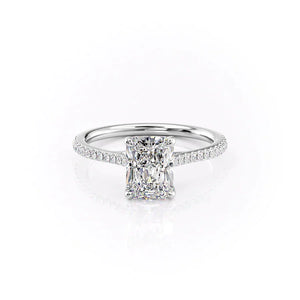The Pave Lexie Set With A 2.5 Carat Radiant Moissanite