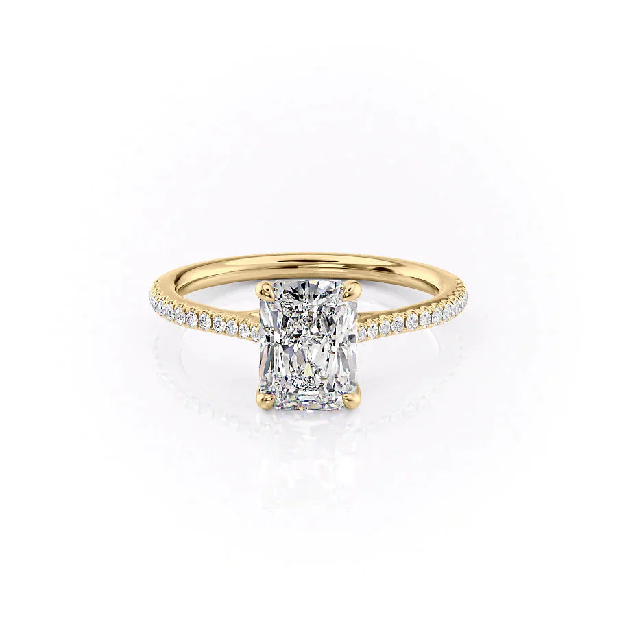 The Pave Lexie Set With A 1 Carat Radiant Lab Diamond