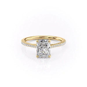 The Pave Lexie Set With A Radiant Moissanite