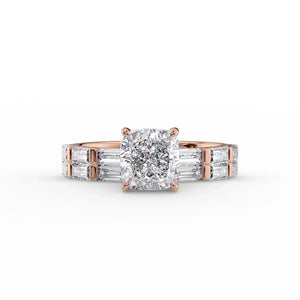 The Hailey Set With A 3 Carat Cushion Moissanite