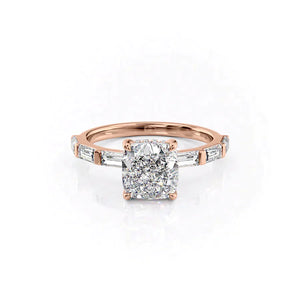The Hailey Set With A 1 Carat Cushion Lab Diamond
