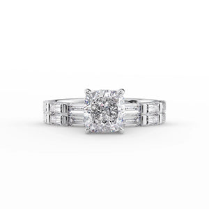 The Hailey Set With A 2 Carat Cushion Lab Diamond