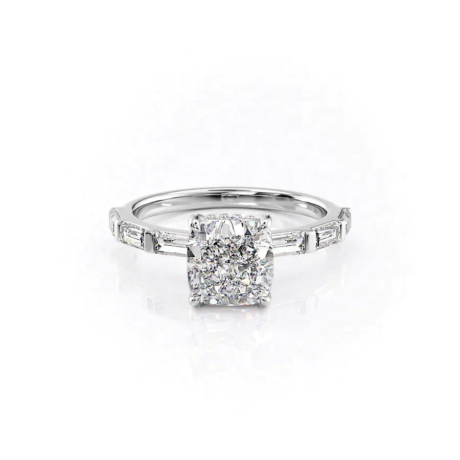 The Hailey Set With A 2 Carat Cushion Lab Diamond