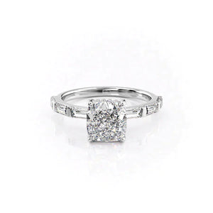 The Hailey Set With A 1.5 Carat Cushion Lab Diamond