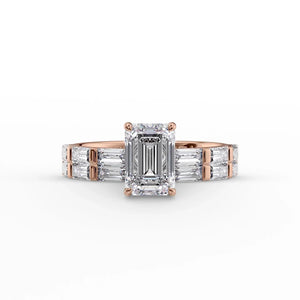 The Hailey Set With A 1 Carat Emerald Lab Diamond