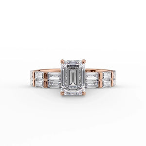 The Hailey Set With A 4 Carat Emerald Moissanite