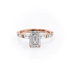 The Hailey Set With A 2 Carat Emerald Moissanite