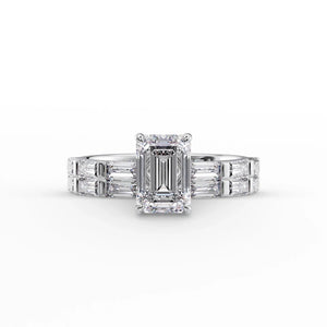 The Hailey Set With A 2 Carat Emerald Lab Diamond