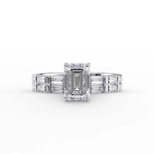 The Hailey Set With A 4.5 Carat Emerald Moissanite
