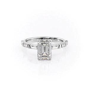 The Hailey Set With A 5 Carat Emerald Moissanite