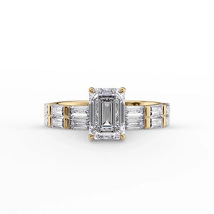 The Hailey Set With A 1 Carat Emerald Moissanite