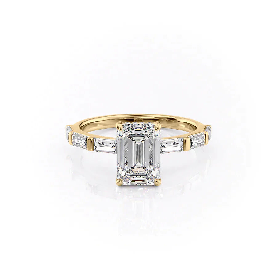 The Hailey Set With A 1.5 Carat Emerald Lab Diamond