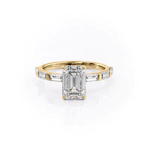 The Hailey Set With A 1 Carat Emerald Lab Diamond