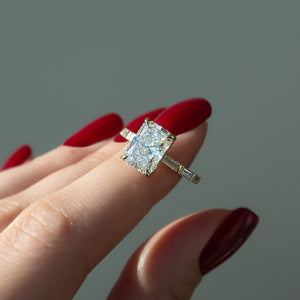 The Hailey Set With A 2 Carat Radiant Lab Diamond