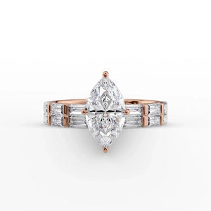 The Hailey Set With A 2 Carat Marquise Moissanite
