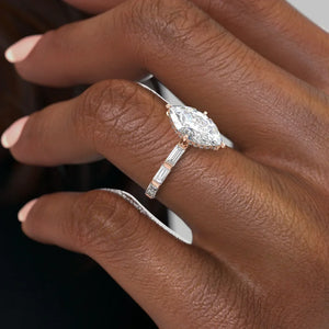 The Hailey Set With A 1 Carat Marquise Moissanite