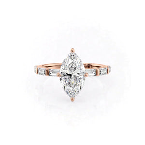 The Hailey Set With A 1.5 Carat Marquise Lab Diamond