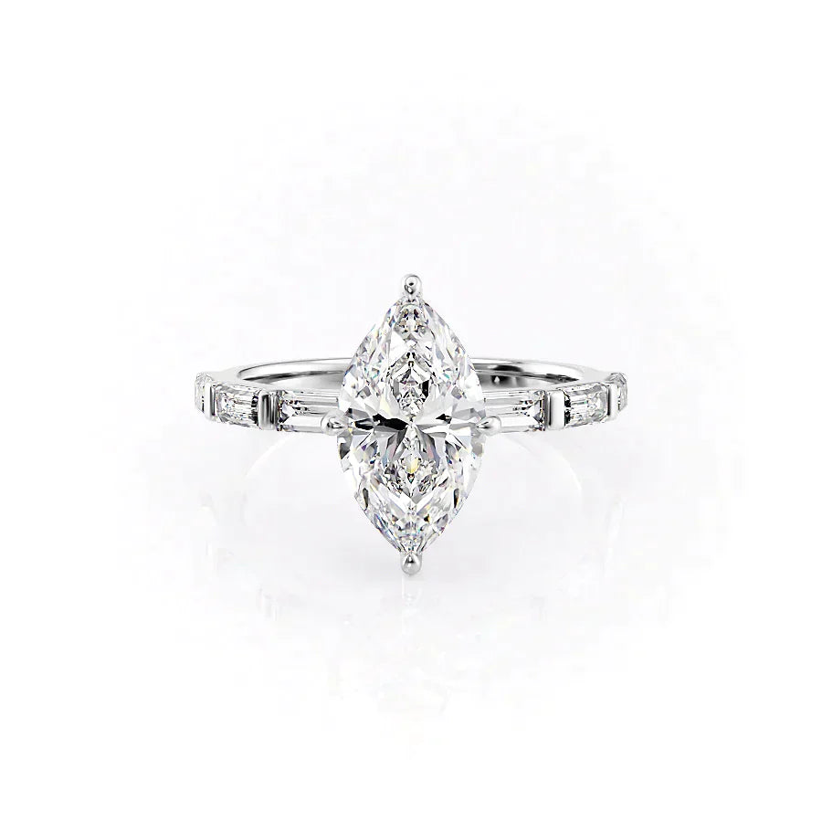 The Hailey Set With A 5 Carat Marquise Moissanite