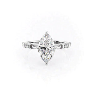 The Hailey Set With A 4.5 Carat Marquise Moissanite