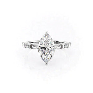 The Hailey Set With A 1 Carat Marquise Lab Diamond