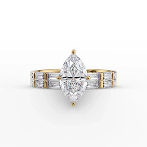 The Hailey Set With A 4 Carat Marquise Moissanite
