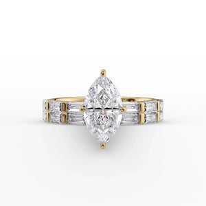 The Hailey Set With A 2 Carat Marquise Lab Diamond