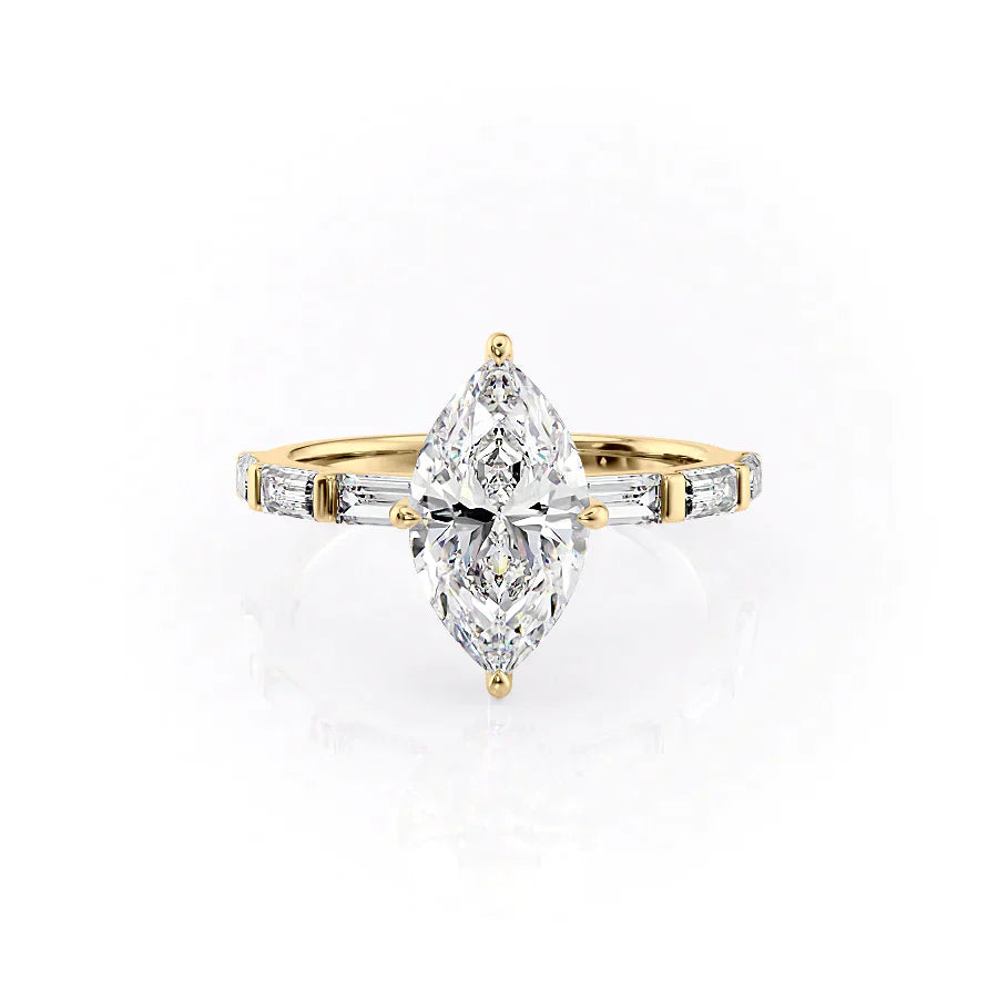 The Hailey Set With A 1 Carat Marquise Moissanite