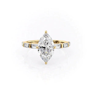 The Hailey Set With A 1 Carat Marquise Lab Diamond