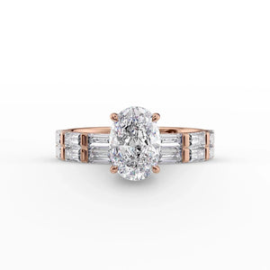 The Hailey Set With A 1 Carat Oval Moissanite