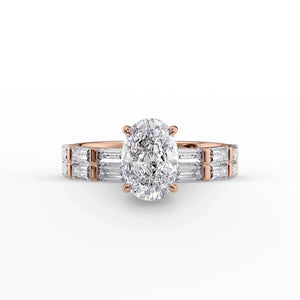 The Hailey Set With A 4.5 Carat Oval Moissanite
