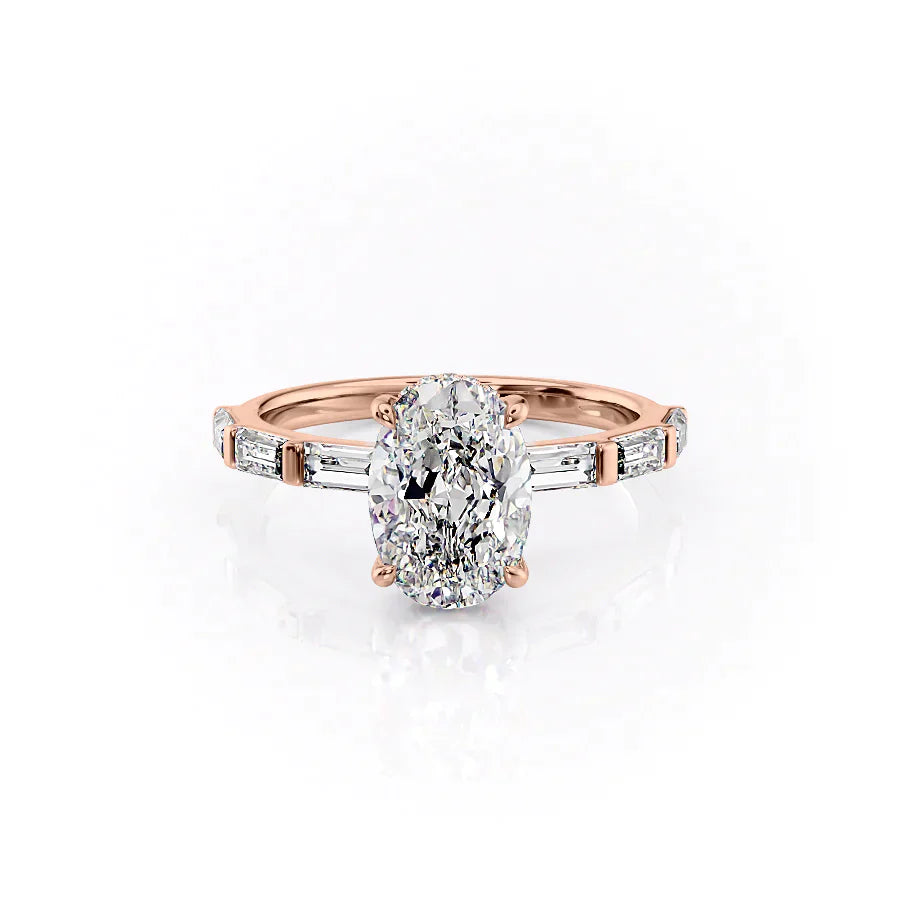 The Hailey Set With A 1.5 Carat Oval Lab Diamond