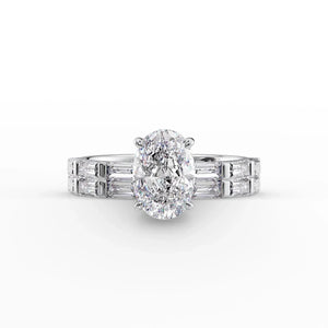 The Hailey Set With A 2 Carat Oval Moissanite
