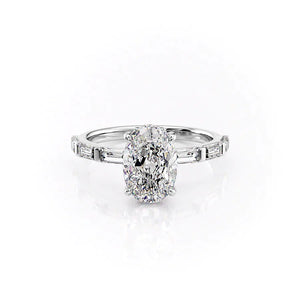 The Hailey Set With A 1 Carat Oval Lab Diamond