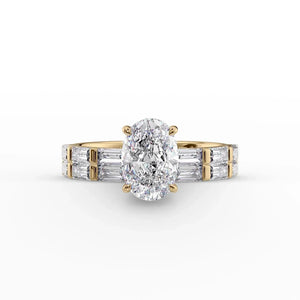 The Hailey Set With A 1.5 Carat Oval Lab Diamond