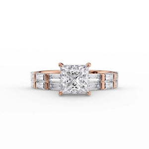 The Hailey Set With A 3 Carat Princess Lab Diamond