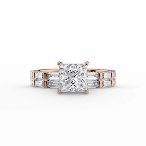 The Hailey Set With A 1.5 Carat Princess Lab Diamond