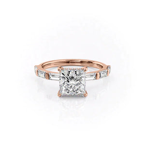 The Hailey Set With A 1.5 Carat Princess Lab Diamond