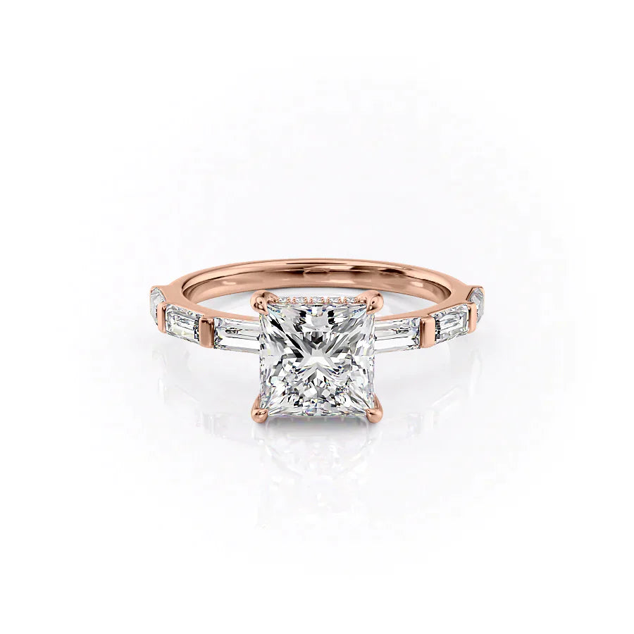 The Hailey Set With A 2.5 Carat Princess Moissanite