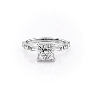 The Hailey Set With A 2 Carat Princess Lab Diamond