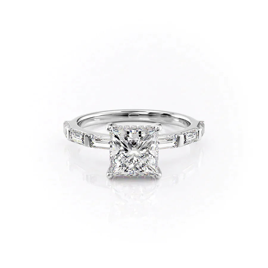 The Hailey Set With A 1 Carat Princess Lab Diamond