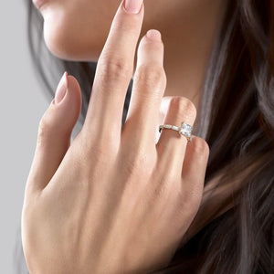The Hailey Set With A 2 Carat Princess Lab Diamond