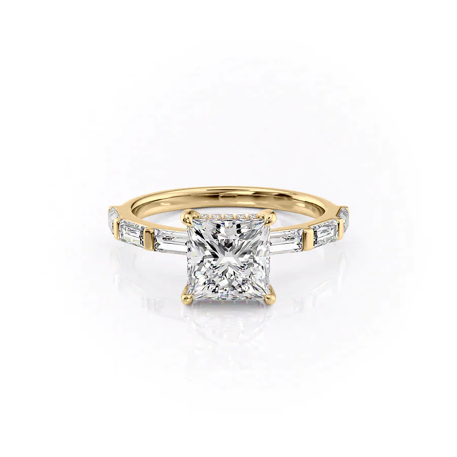 The Hailey Set With A 1.5 Carat Princess Lab Diamond