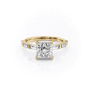The Hailey Set With A 4 Carat Princess Moissanite