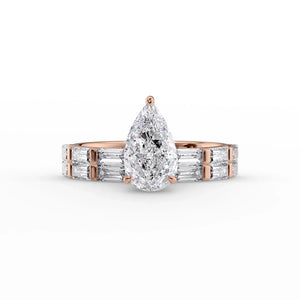 The Hailey Set With A 2 Carat Pear Lab Diamond
