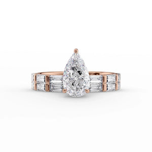 The Hailey Set With A 3 Carat Pear Moissanite