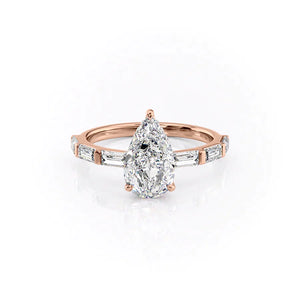 The Hailey Set With A 1.5 Carat Pear Moissanite