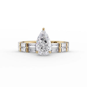 The Hailey Set With A 2.5 Carat Pear Lab Diamond