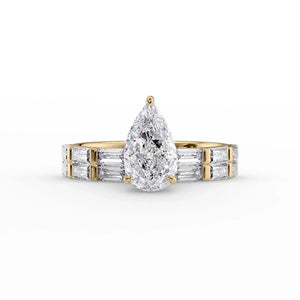 The Hailey Set With A 2 Carat Pear Lab Diamond