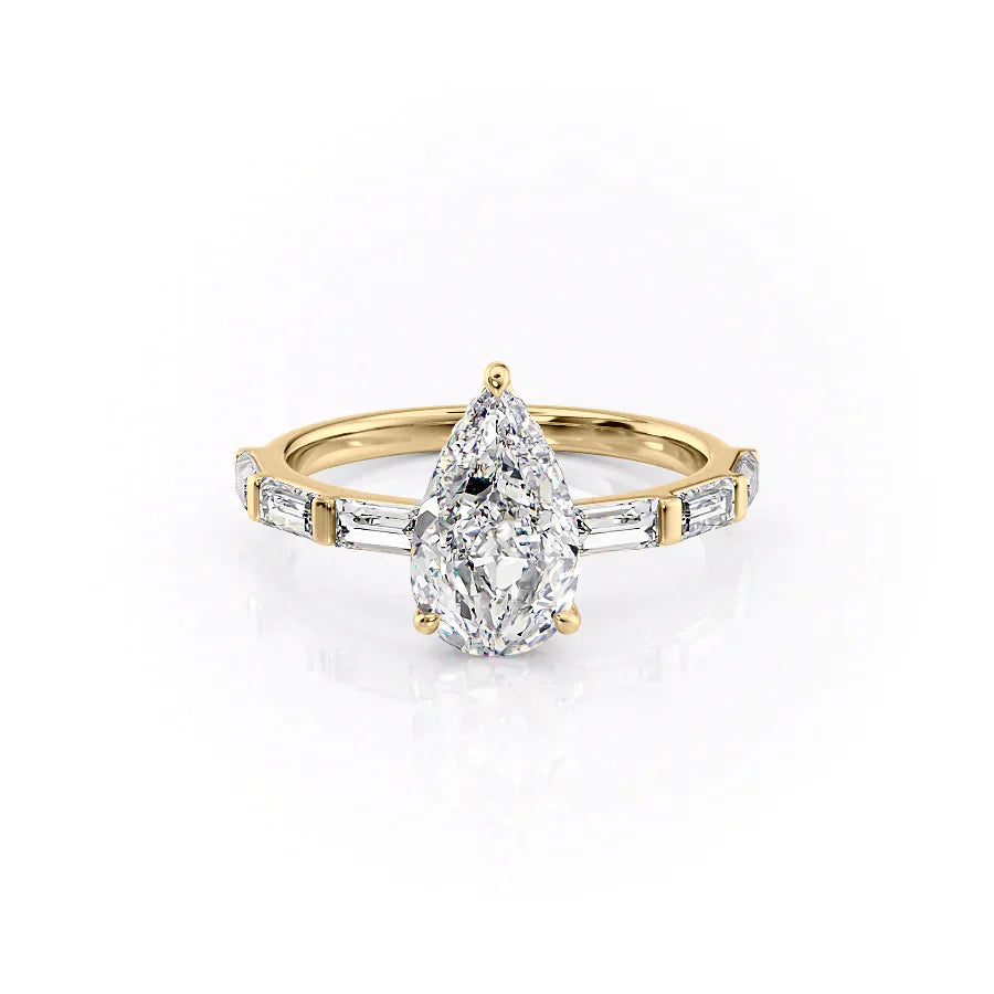 The Hailey Set With A 1.5 Carat Pear Moissanite
